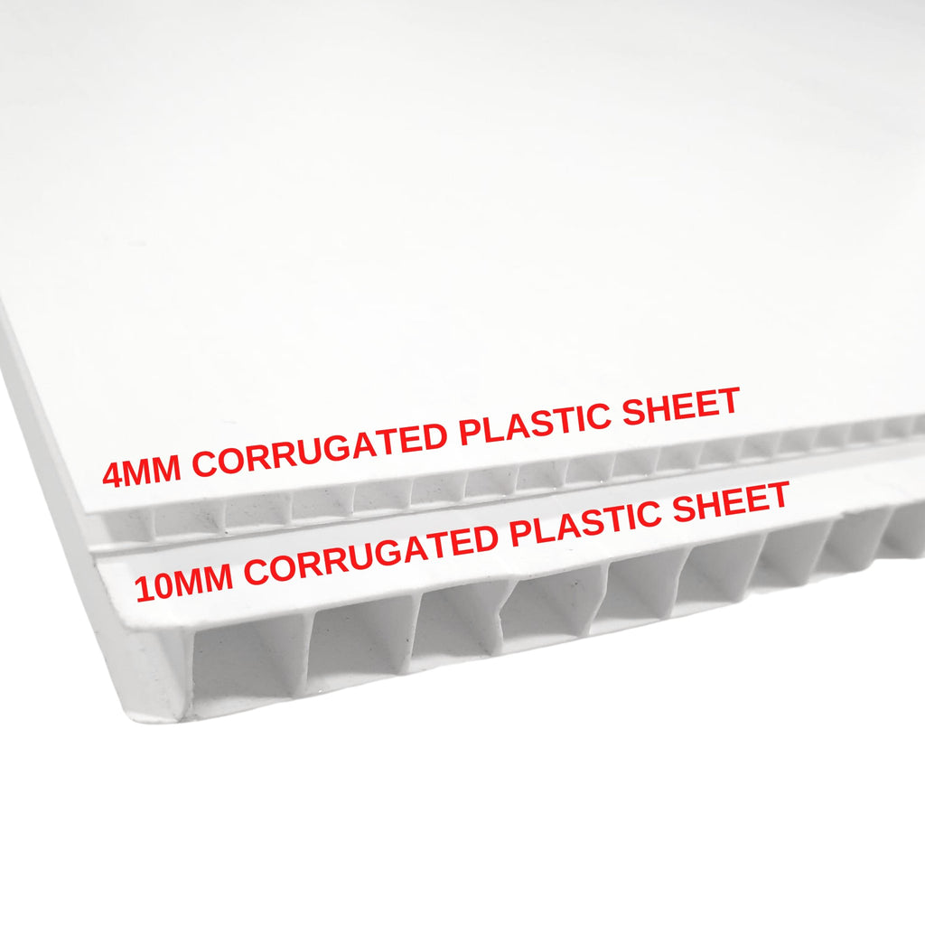 Coroplast sheet thickness comparison 4mm and 10mm