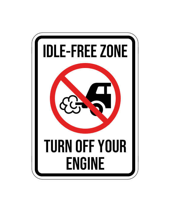 Idle Free Zone Sign 12”x18” 3mm Aluminum Composite – BC