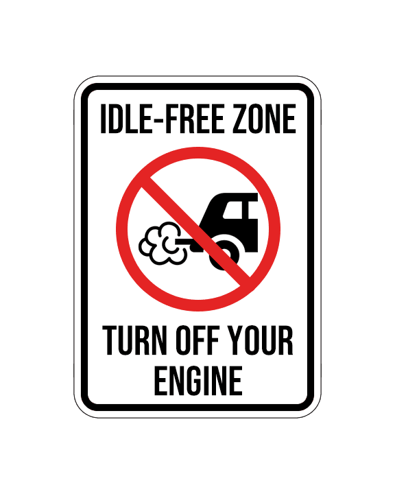 Idle Free Zone Sign Aluminum Composite 12”x18” - Surrey Sign Shop