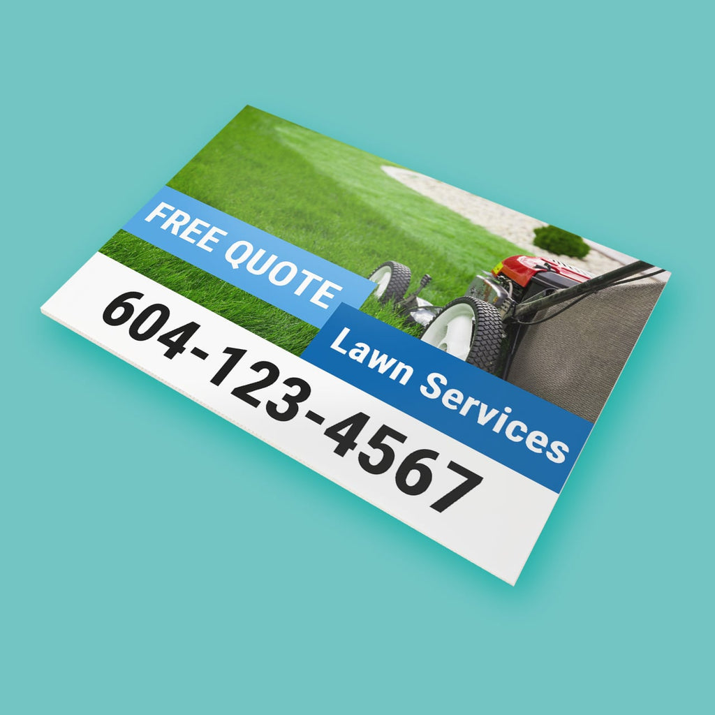 Lawn Service Yard Sign 4mm Coroplast Print - BC Retail Supplies