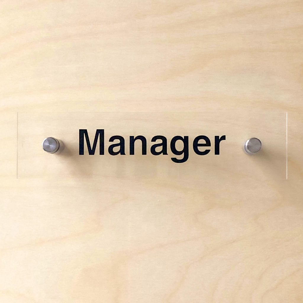 Manager Room Sign - Acrylic with Standoffs โ BC Retail Supplies