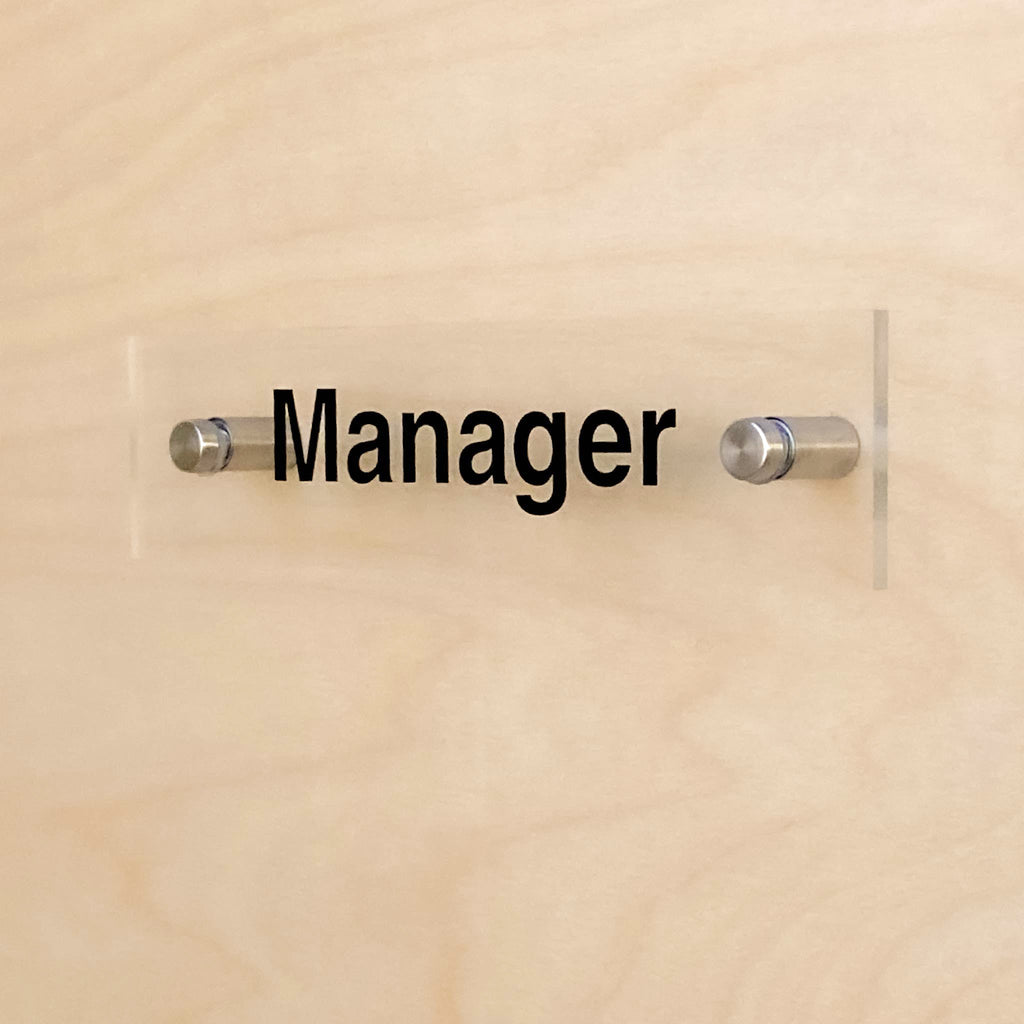 Manager Room Sign - Acrylic with Standoffs – BC Retail Supplies