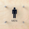 Men Restroom Sign with Standoffs Clear Acrylic 7.25"Wx6.5"H - BC Retail Supplies