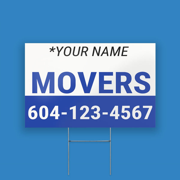 Movers Service Yard Sign 4mm Coroplast Print - BC Retail Supplies