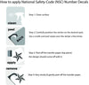 National Safety Code NSC Number Decals (Set of Two) 2" H (5.08cm) - Vancouver, Surrey, Langley