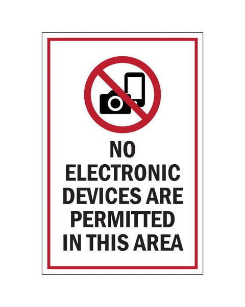 No Electronic Devices Permitted Sign 18"x12" 4mm Coroplast - BC Retail Supplies