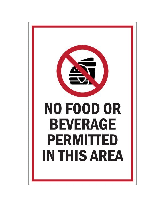 No Food or Beverage Sign 18"x12" 4mm Coroplast - BC Retail Supplies