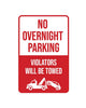 No Overnight Parking Sign Aluminum Composite 12”x18”x 3mm - BC Retail Supplies