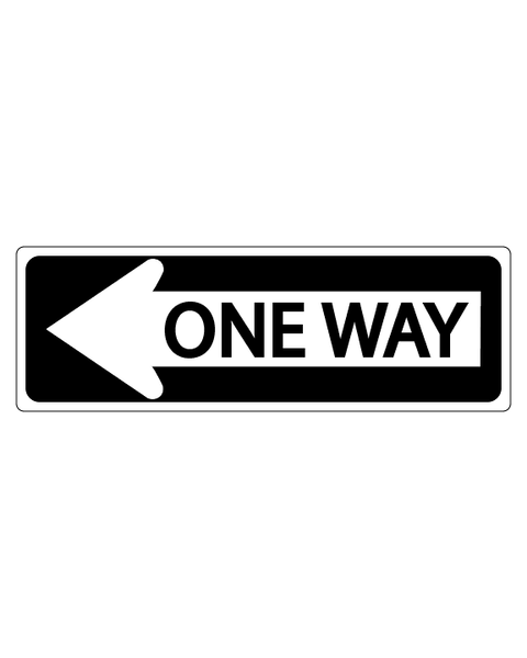 One Way Sign with Left Arrow 3mm 18″X6″ Aluminium Composite - BC Retail Supplies