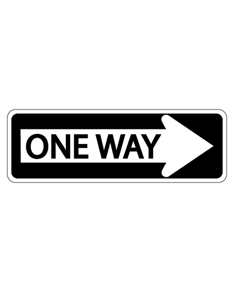One Way Sign with Right Arrow 3mm 18″X6″ Aluminium Composite - BC Retail Supplies