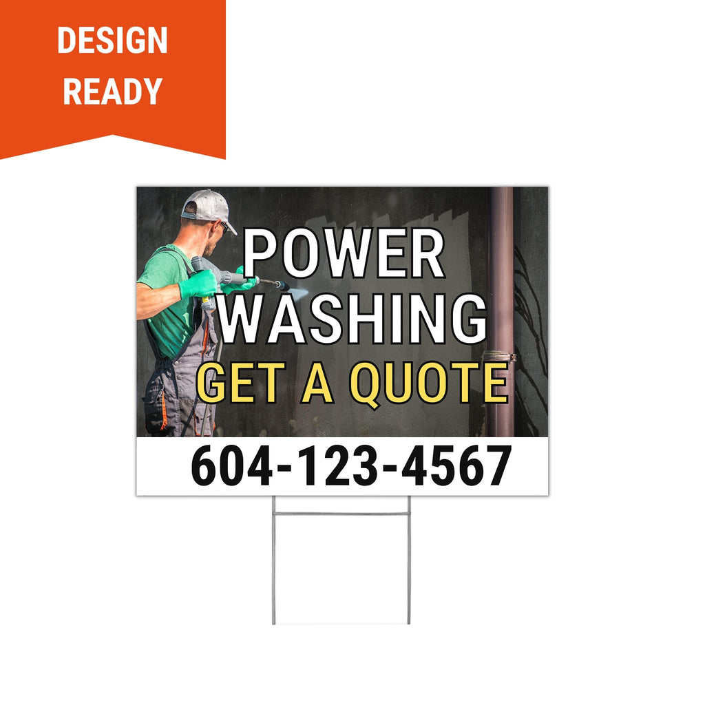 Power Washing Lawn Signs 4mm Coroplast Print - BC Retail Supplies