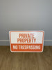 Private Property No Trespassing Sign 3mm 12″ x 18″ Aluminum Composite - BC Retail Supplies