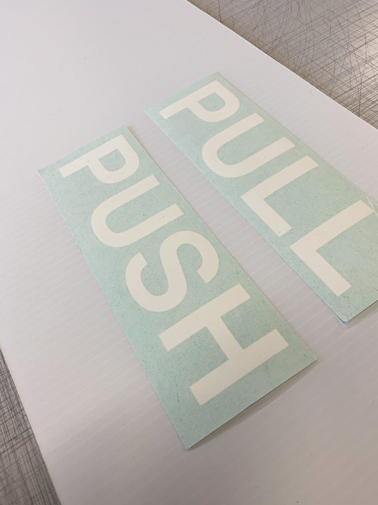 Push Pull Decal Set 7"x2" - BC Retail Supplies