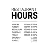 Restaurant Hour Decal 11"Wx14"H - Surrey Sign Shop