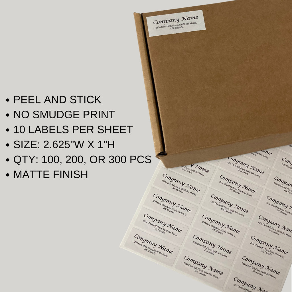 Shipping Address Label Stickers - 1 in x 2.625 in - BC Retail Supplies