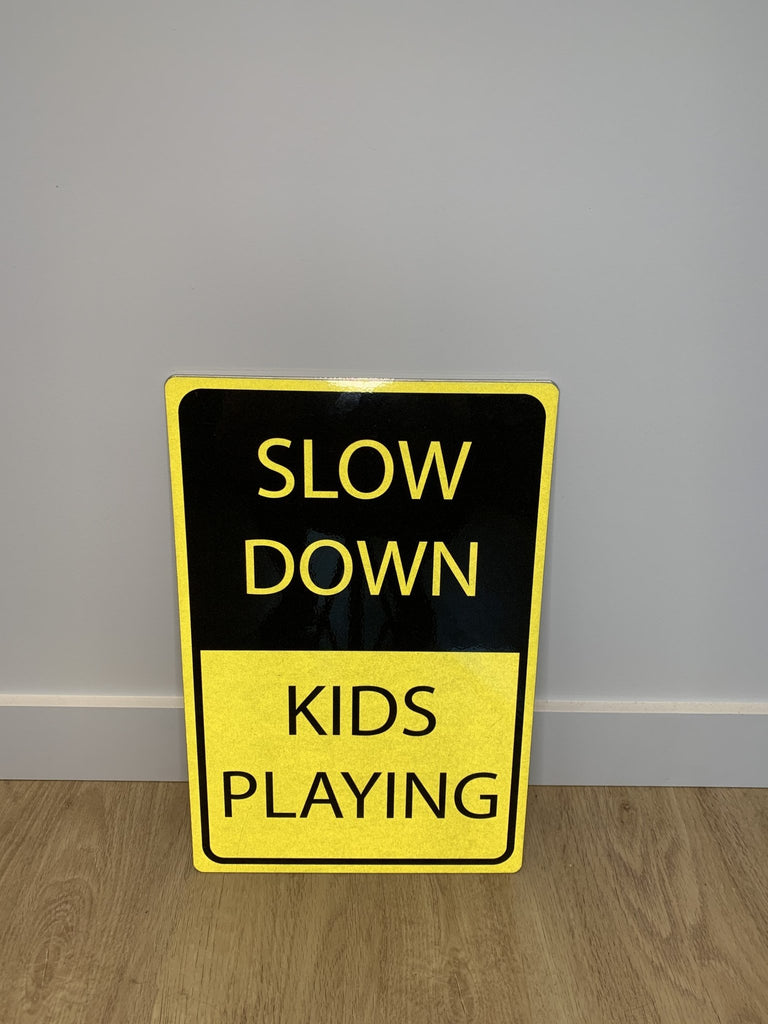 Slow Down - Kids Playing Sign 12″x18″ 3mm Aluminum Composite - Surrey Print Shop
