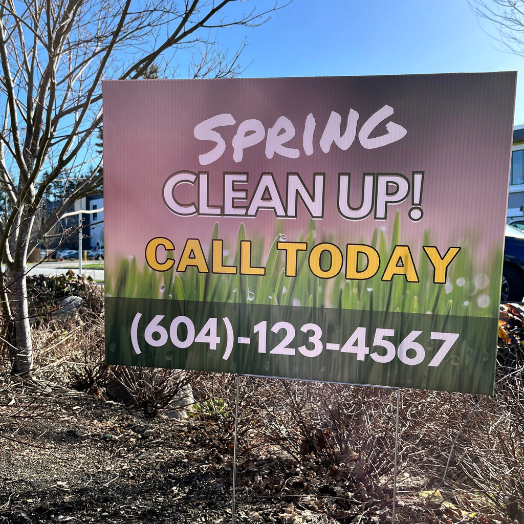 Spring Cleanup Service Lawn Sign 4mm Coroplast Print - BC Retail Supplies