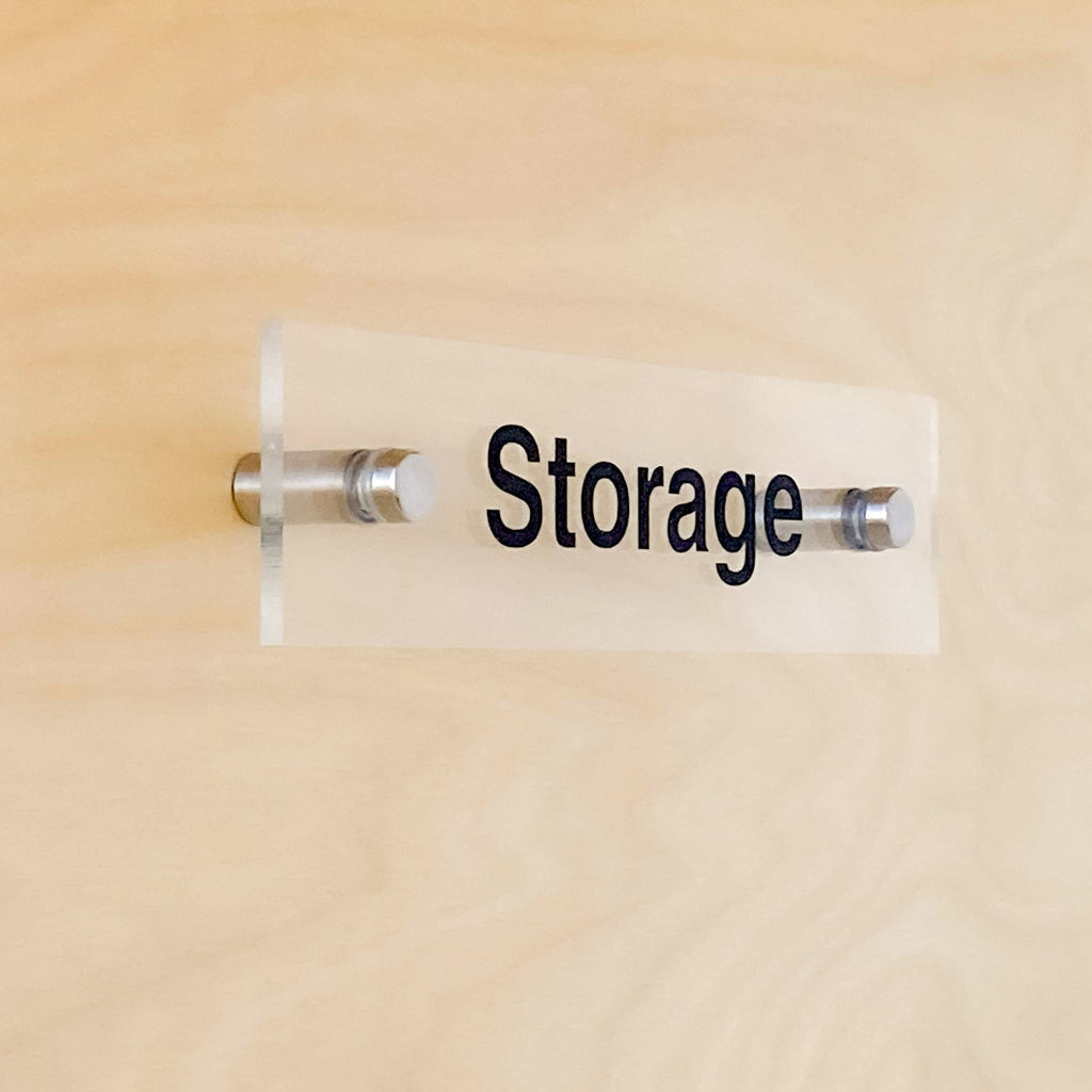 Storage Room Sign - Acrylic with Standoffs – BC Retail Supplies