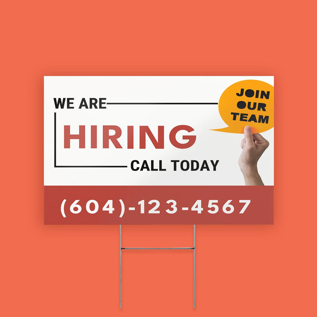 We Are Hiring Lawn Sign 4mm Coroplast Print - BC Retail Supplies