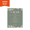 Wedding Bar Sign - Botanical Greenery - BC Retail Supplies