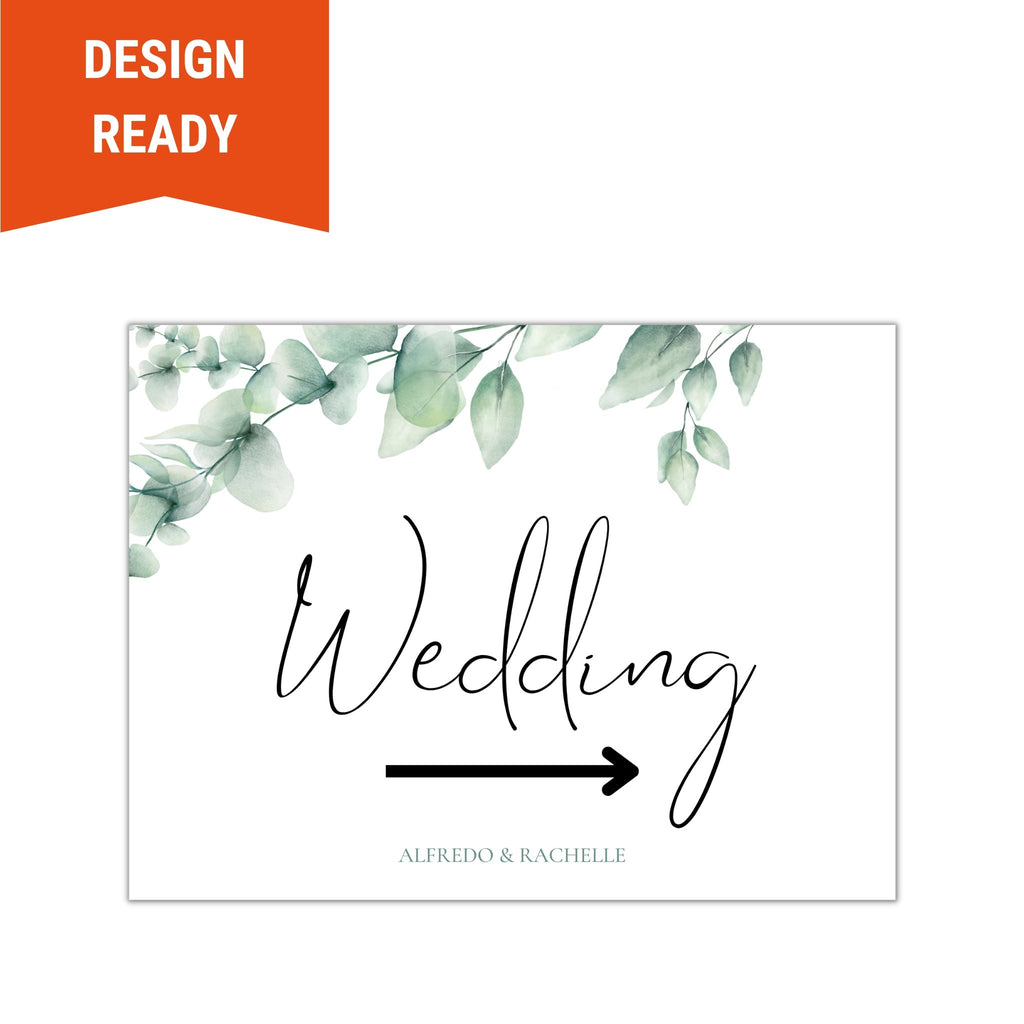 Wedding Directional Sign - Minimalistic Greenery - BC Retail Supplies