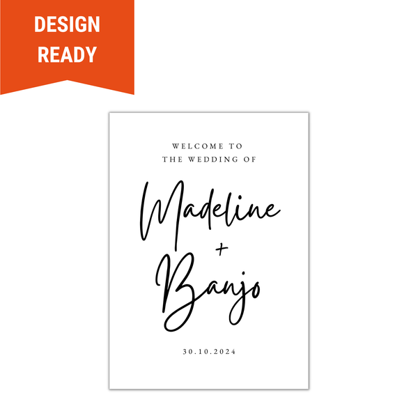 Wedding Welcome Sign - Black and White - BC Retail Supplies